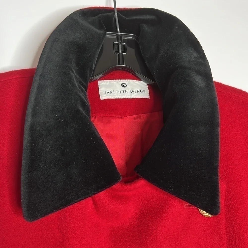 Loro Piana Sz 10 For Saks Fifth Ave Long Red Lambswool Coat